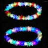 Décoration de fête 1pcs Femmes Girl Lights Lights Hawaii Flower Leis Band Garland Hula Luau Glow Wreath Collier Birthday Mariage