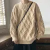 Herentruien 2024 Autumn Winterkabel-gebreide dikke trui Men Vintage Warm Knitwear Klassieke pullovers gebreide mannelijke jumper D63