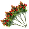 Dekorativa blommor 4 datorer Simulering Strawberry Bouquet Fruit Faux Plants For Table Fruits Home Desk Fake Office PVC Artificial STEM Ornament