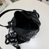 Drawstring Tote Skull Bag Rivet Pu Leather Women's Cross Body Backpack Large Capacity Crossbody Head Ghost Women