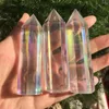 Figurines décoratives 3pcs 7-9cm Aura Angel Clear Melting Stones Wand Point Minerals For Healing Quartz Stone Gift Gift Home Decoration