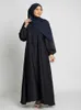 Abbigliamento etnico Vendite a caldo Schema semplice vestito marocchino Kaftan Trkiye Solid Gulf Abayas Domande da donna islamica Abito lungo Saudita Ramadan T240510