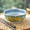 Bowls Large Vintage Underglaze Color High Temperature Ceramic Household Tableware Rice Ramen Bowl Microwave Oven Available 6 Inchs