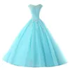 2018 Moda sem costas Apliques de cristal vestido de bola Quinceanera Lace Up Sweet 16 Dresses Destante Vestido de festa de baile de 15 anos BQ119 264U