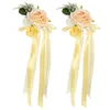 Fleurs décoratives 2 PCS B07Q26PGWC Décoration de mariage Decoration Artificiel Rose Supplies Supply Car