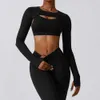 Roupa de ioga nua sentimento de fiess blusa sexy mulheres atléticas de manga longa para o exercício de exercício Exercício camisetas de outono tops