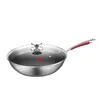 Kookgerei sets keuken roestvrijstalen set 3 -delige niet -stok pot koken eten frituren wok pan home potten en pannen