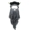 Berets Funny Beard Beanie Horn Hat Ear For Protection Warm-Winter Wool