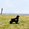 Dekoratif Figürinler Mini Köpek Bahçesi SHEE Silhouette Metal Yard İşareti Avlu Sanat Açık Dekorasyon Yaratıcı Pet Hatıra Eklentisi