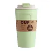 Botellas de agua Copa Moda Reutilizable Taza de café de fibra de fibra de bambú