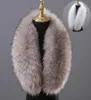 Hiver Grand Fox Fox Collier de fourrure faux manteau de fourrure écharpes Luxury Femmes Men Vestes Hood Châle décor du cou feme