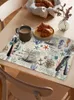 Bord Mattor Marine Plant Coral Sailboat Anchor Coffee Dish Mat Kitchen Placemat Dining Rug Neries