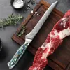 6 tum boningkniv Damascus stålfilékniv skarp krökt flexibelt bladkök som är avboning kniv för fiskfjäfäskyckling