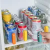 Kök förvaring rack 4 fack dryck kylskåp hållbart stapelorganisator kan hållare med stativ bärbar soda effektiv