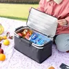 Outdoor Picknickkorb Kühler Gehäuse Boxthermal Isoliert Bagfaltbar Aluminium Rahmen wasserdichtes Folilfrucht -Aufbewahrungsbeutel 240509