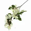 Flores decorativas 10 piezas de bougainvilea artificial tallo de flores 3 horquilla de seda rama de árbol de flor de seda para la decoración floral de la boda