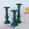 Bandlers Supu Green Style Set en bois Candelabra Créative Candlestick Holder Pilier Pilier Table de bureau Décoration de mariage Decoration