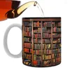 Canecas Library 3D Bookshelf Copo Creative Cups Decoração de casa Itens de livros de livros para mulheres e homens