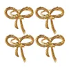 Tafelmatten Napkin Rings 4pcs gouden booggespen houders voor decoraties vakantie bruiloft banket benodigdheden