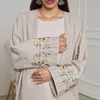 Ethnic Clothing Chic Casual Open Kimono Abaya Muslim Women Shalwar Kamz Jalabiya Embroidery Long Slve African Moroccan Cardigan Gown Robes T240510