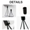 Candle Holders 2 Piece Set Black Holder Suitable For Cone Candles Geometric Line Modern Decoration