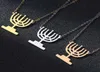 Colliers pendants Juif Menorah Tattoo Amulet Men Femmes Collier Faith Shabbat en acier inoxydable Couple Gold Collac Choker Jud5957408
