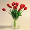 Fiori decorativi bouquet di tulipano rosso (20 pezzi/borsa) silicone tocco reale di alta qualità Calla decorazione per casa regalo artificiale fiore di nozze-