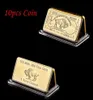 10PCS IAMERICAN OX BUFFALO REAL GOLD FLATED CRAFT SOUVENIR BULLION BAR COIN WIDE LIFE ANIMAL311I2490336