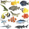 Ocean Sea Life Simulation Animal Model Diver Fluund Tuna Grouper Tropical Fish PVC Action Toy Figures Kids Collection Toys 240510