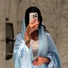 Ubrania etniczne Kobiety Abayas muzułmański kaftan String Slids Maxi Długość Ramadan Sukienki Jilbabs Otwarte przednie abayas kardigan płaszcze T240510