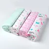 Dekens 4 pc's/kavel katoen baby zachte ontvangst luiers geboren swaddle zuigeling mousseline peuter