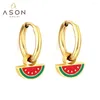 Orecchini penzolanti Asonsteel Trendy Watermelon Fruit Round Ring Circle Piercing Drop Gold Colore inossidabile in acciaio inossidabile per donne Gioielli