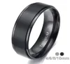 Wedding Rings Eamti 46810mm Zwart Titanium Ring Man Bushed Band Dames Betrokkenheid Zilver kleuren Bague Femme Anneau Bijoux9039396