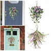 Fleurs décoratives porte d'entrée en larme couronne florale fleur de pendentif floral printemps été pour décoration de maison fenêtre jardin extérieur