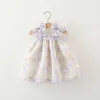 Robes de fille (0-3 ans) Robe de bébé Coton Coton Broidered Flower Bow Princess For Kids Murffon Beach Strap