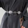 Cinture catena in vita in metallo vintage per la decorazione piccante della cinghia etnica della tempesta di alta fascia femminile