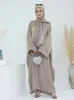 Ethnic Clothing Shimmer Batwing Satin Khimar Abaya Dubai Luxury Muslim Kaftan Dress Palestine Abayas For Women Ka Caftan Robe Femme Vestidos T240510