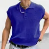 Panks masculins 2024 Printemps / Summer Couleur solide Top tricot pour collier de côtes sans manches