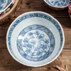 Bowls Large Vintage Underglaze Color High Temperature Ceramic Household Tableware Rice Ramen Bowl Microwave Oven Available 6 Inchs