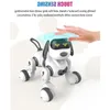 ペットのかわいい幼児と一緒に子犬のミュージカルおもちゃのためのギフトアイズロボットプログラム可能なプレイエレクトリックred動物犬インタラクティブ電子ecbq