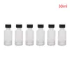 Bouteilles d'eau 6pcs petit verre transparent avec des couvercles récipients échantillon rond pour les huiles de jus de gingembre