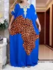 Vêtements ethniques 2023 DUBAI MUSLUME robe écharpe turban pour les femmes lâches maxi robe femme musulmane african sequunise léopard imprimé Abaya T240510