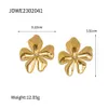 French Palace Style Gold Lucky Five Leaf Grass Earrings Stainless Steel Earrings with Advanced Design Sense Earrings