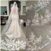 2018 BRIDAL ACCESSOIRES Wedding Jurken Veils Wit ivoor Mooie kathedraal lengte kanten rand lange bruid sluier nieuwe goedkope bruids accesso 274m