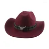 ベレー帽カウボーイハット女性のための西洋カウガール帽子fedora men wide wide brim solid curagy vintage vintage sombrero hombre