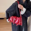 Shoulder Bags Korean Silver Leather Crossbody For Women 2024 Luxury Y2k Aesthetic Underarm Bag Female Fashion Armpit Handbag