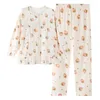 Dames slaapkleding herfstpyjama sets voor vrouwen tweedelige set aardbeien print huiskleding pyjama pyjama meisjes huiskleding nachtkleding nachtkleding