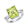 Modelos de anéis de cluster 10,5ct radian 10 12 anel de diamante de alto carbono para mulheres 925 prata maçã verde pequeno e versátil minimalista