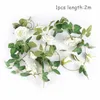 Fleurs décoratives 1,8 m rose artificielle Ivy Vine Deion Decoration Real Touch Silk Flower String Home Hanging Garland Party Decor