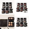 Eye Shadow New Luxury Brand Makeup 4 Färger med Brush 6 Style Matte Eyeshadow Shadows Palette och fin kvalitet Fast Ship Drop Deliver OTN04